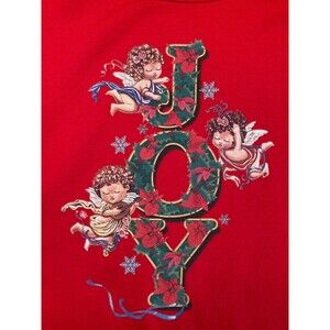 Vintage 80s Sleep Shirt 1980s Christmas Holidays Angels Pockets Size Large M/L